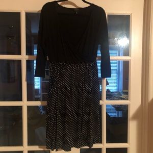 Torrid black and white polka dot dress
